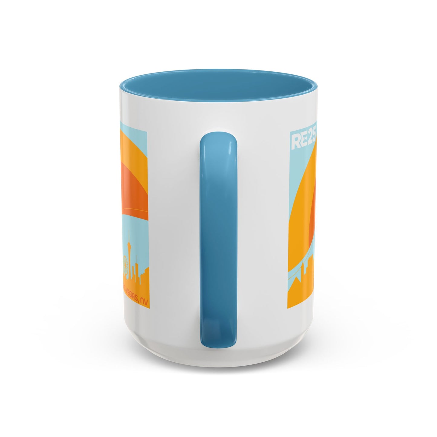 RE+ 2025 15oz. White with Colored Trim Ceramic Mug
