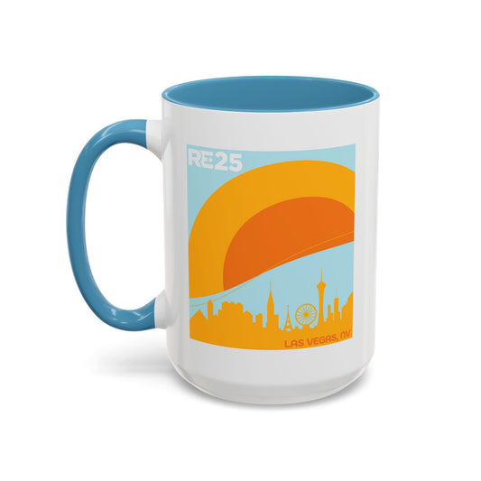 RE+ 2025 15oz. White with Colored Trim Ceramic Mug