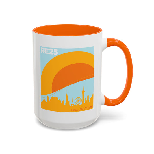 RE+ 2025 15oz. White with Colored Trim Ceramic Mug