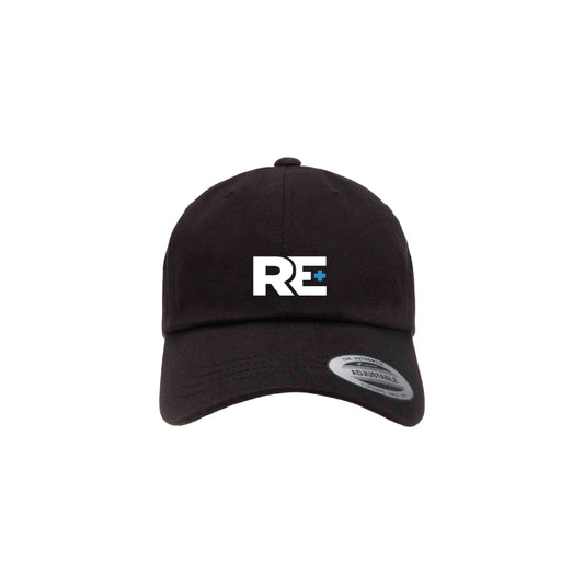 RE+ Black Low-Profile Adjustable Twill Hat