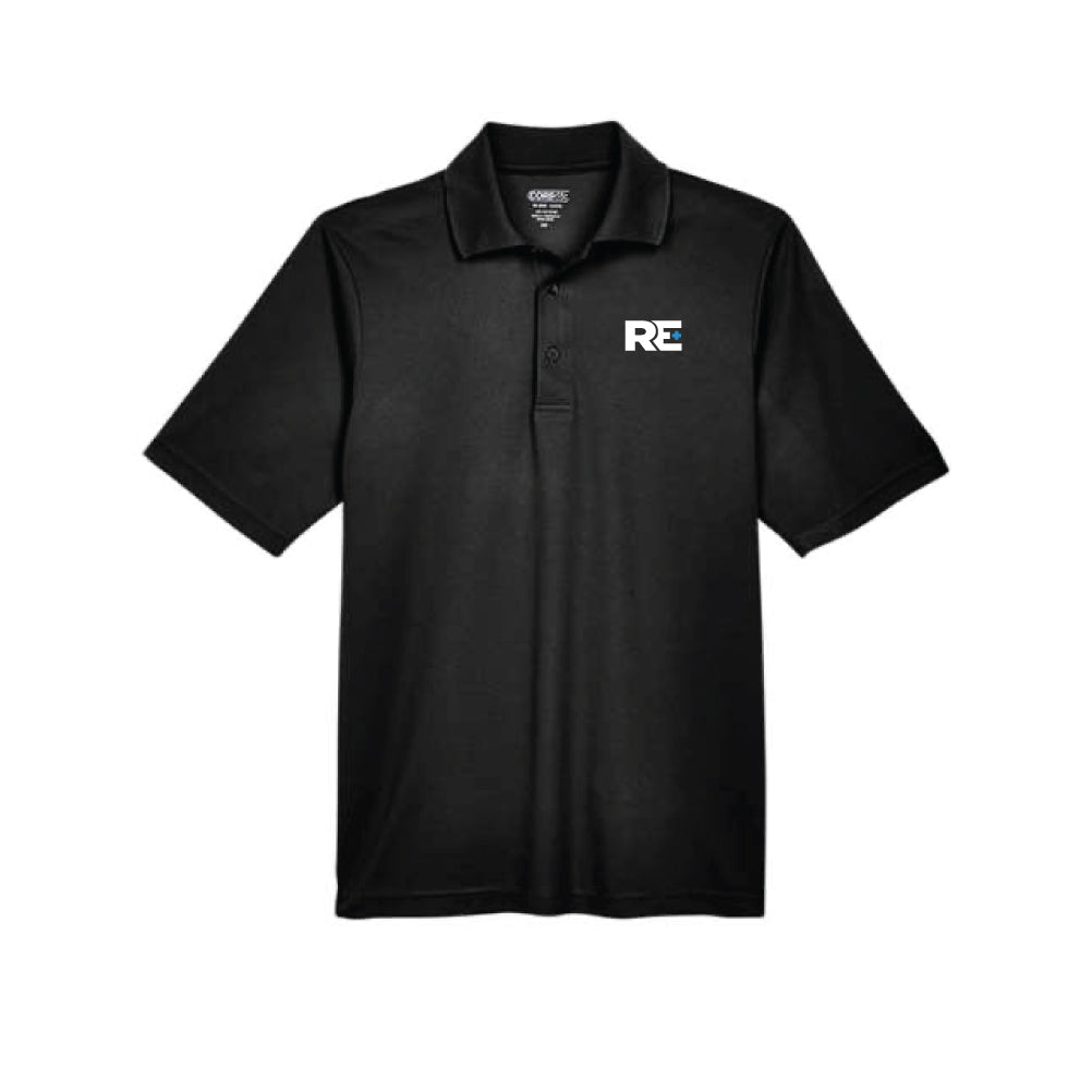 RE+ Black Wicking Performance Polo Shirt